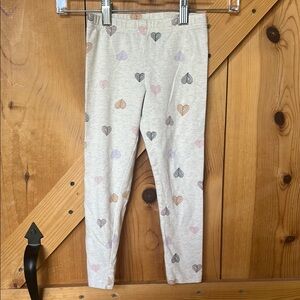 OshKosh B'gosh Gray and Pink Heart Leggings Girls Size 6/6X